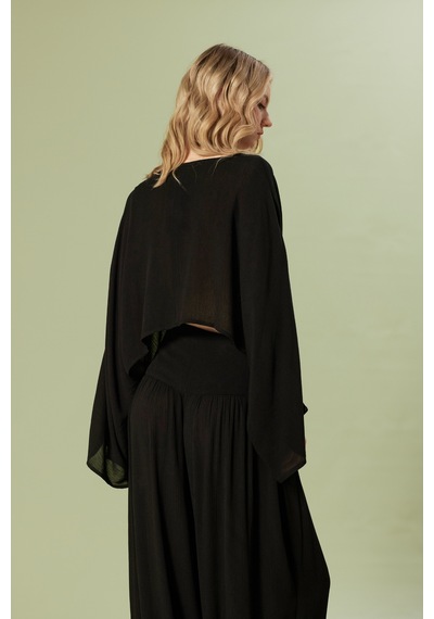 Asimetrik Kimono Siyah