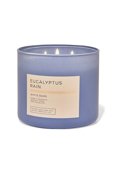 Bath & Body Works Eucalyptus Rain Büyük Mum 411 G Çok Renkli