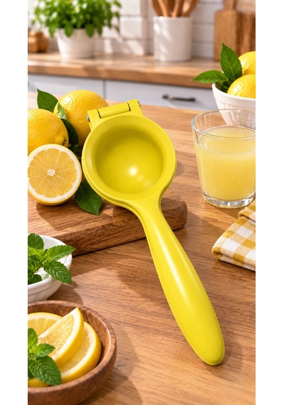 Tasarım Döküm Limon Sıkacağı Sarı - Dayanıklı Narenciye Sıkacağı Renkli