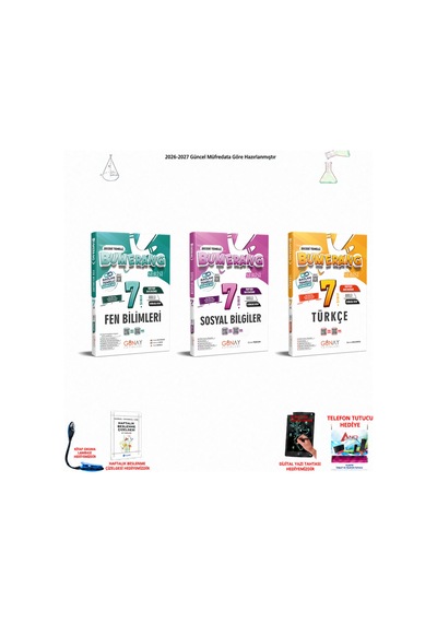 Günay 7. Sınıf Tüm Dersler 028 Hediyeli 3 Kitap Seti