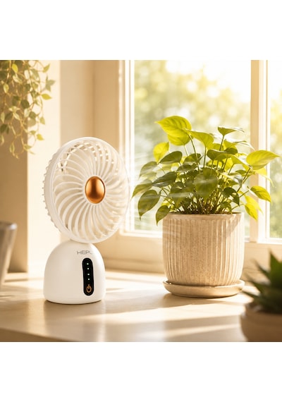 Hepu Hp-f07 Usb Şarjlı Sessiz Masaüstü Mini Fan 360 Ayarlanabilir Gövde