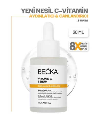 Becka %10 C Vitamini Serum - Aydınlatıcı Leke Karşıtı Hyalüronik Asitli 30 Ml
