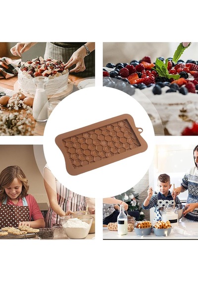 Silikon Çikolata Bar Kalıpları, Ev Yapımı Çikolata Protein Ve Enerji Bar Kalıpları Kahverengi