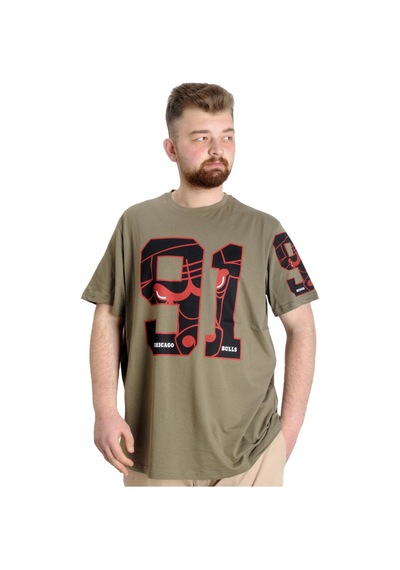 Mode Xl Büyük Beden Erkek T-Shirt 91 23153 Haki 001