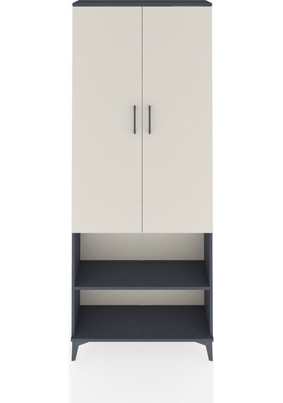 Arges Dolap 3 Raflı 2 Kapaklı Tek Askılı 88x30x221 Antrasit-aytaşı Antrasit