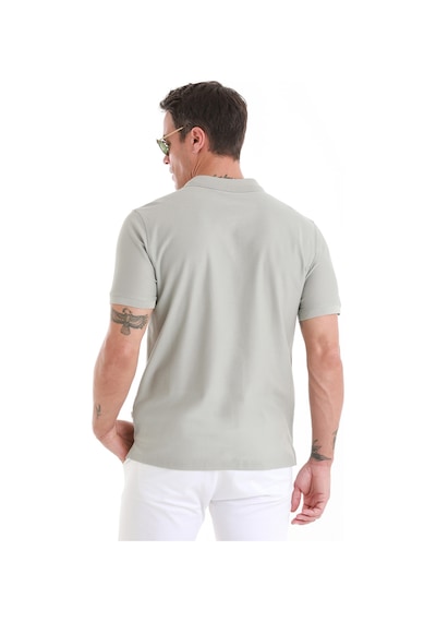 Hatemoğlu Gri Regular Fit Düz Merserize Polo Yaka 100% Pamuk Tişört 35362024c021 007 Gri