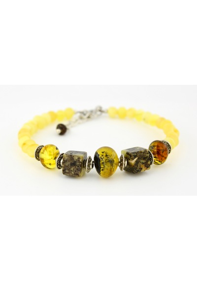 Kehribar Bayan Bileklik Özel Tasarım Ambergold Blk23-69 Çok Renkli