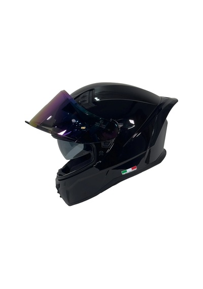 Kask Sway Sw 869 Parlak Black Siyah Camlı Parlak Siyah