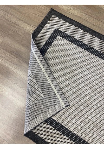 Hoom Rugs 1149 Bej Siyah Sisal Plus Jüt Halı Bej Siyah