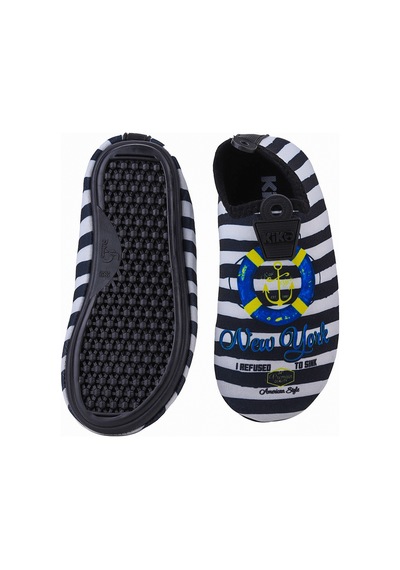 Kiko Kids Newyork Havuz Plaj Erkek Çocuk Deniz Ayakkabısı 7562 Siyah Siyah