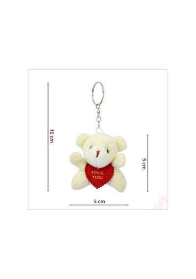 Pelüş Ayıcık Anahtarlık Love You, 5 Cm X 5 Cm - Beyaz