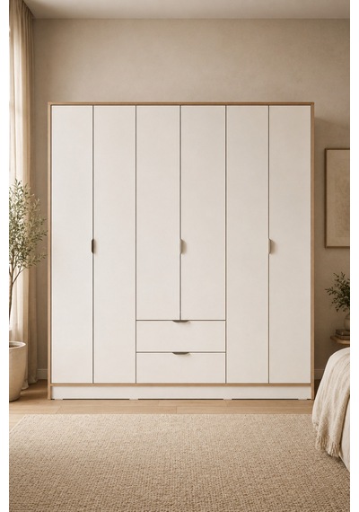 Home Liva 6 Kapaklı Gardırop 190x182x44 Cm Krem - 912186988 Krem Home Liva 6 Kapaklı Gardırop 190x182x44 Cm Krem - 912186988 Krem