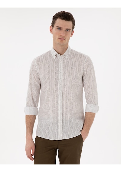 Pierre Cardin Erkek Haki Gömlek Desenli 50304595-vr027 Haki