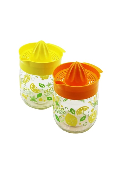 Qlux C-00170 Fresıa Limon Sıkacak 425cc Kulp Desenli Cam Hazneli Renkli Plastik Sıkacak - 12'li Paket Diğer