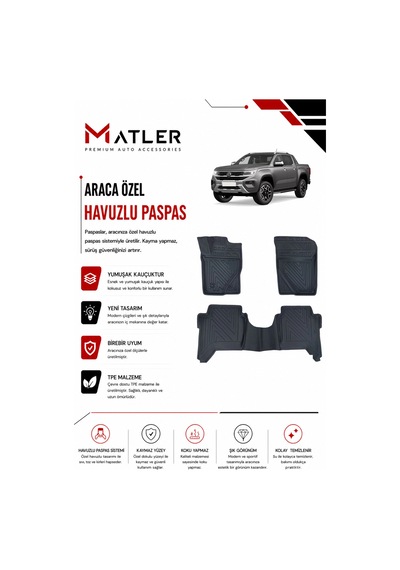 Volkswagen Amarok 2022 Model 4d Ekstra Havuzlu Paspas