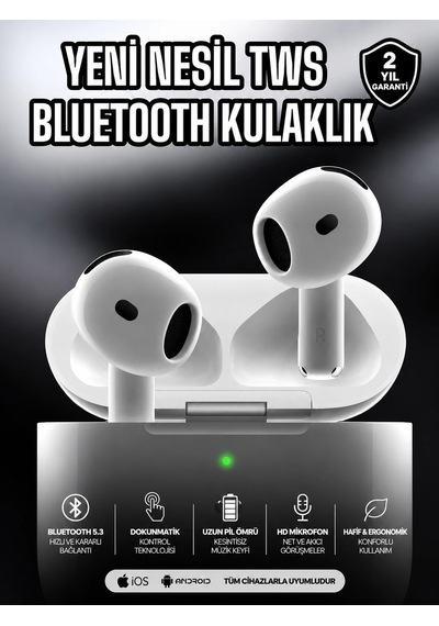Kablosuz Bluetooth Kulaklık Tws Anc Özelliği Yüksek Ses Kaliteli Renkli