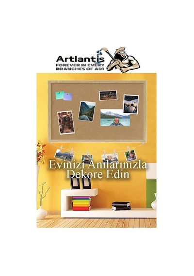 Artlantis Dekoratif Mantar Pano Ahşap Çerçeve 30x45 CM