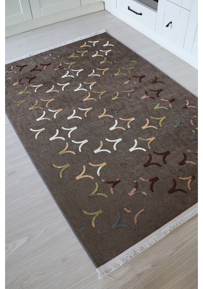 Arte Nakışlıyeşil Kilim Dekoratif Salon Halısı Yıkanabilir Yeşil