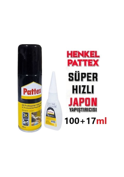 PATTEX Çift Komponentli Profesyonel Hızlı Yapıştırıcı(100ml+17ml)