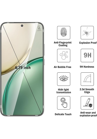 Honor Magic 8 Lite Ile Uyumlu Ekran Koruyucu Şeffaf Temperli Kırılmaz Cam Ekran Koruyucu 2 Adet