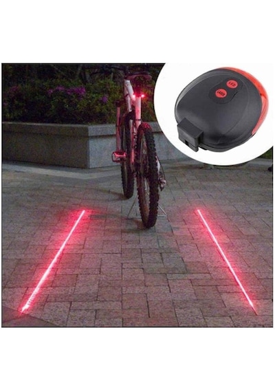 Arka Stop Lazer 5 Led Li - 3 Fonksiyonlu Pil Dahil Jy-1l Siyah - Kırmızı