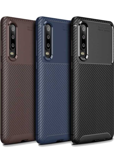 Huawei P30 Kilif Karbon Tasarim Negro Silikon Kapak 405786305