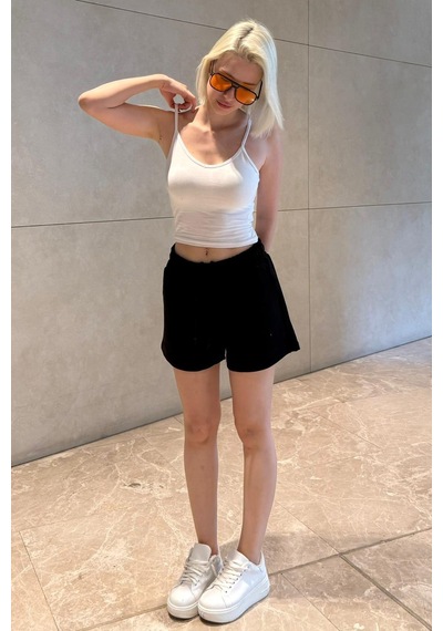 Madmext Siyah Basic Kadın Şort Mg2511 Siyah