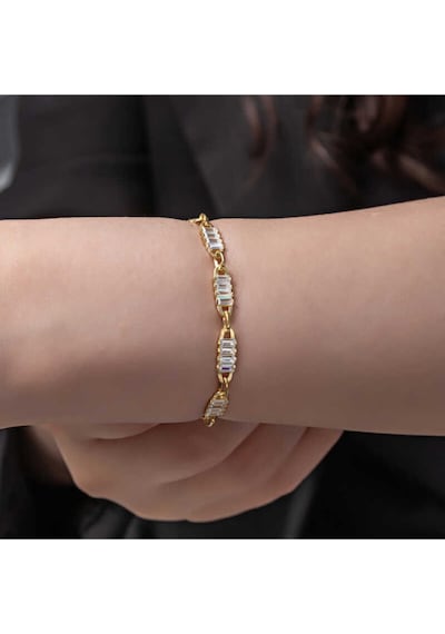 Casera's Gümüş Gold Baget Taşlı Kadın Bileklik Csr2185203 Gümüş