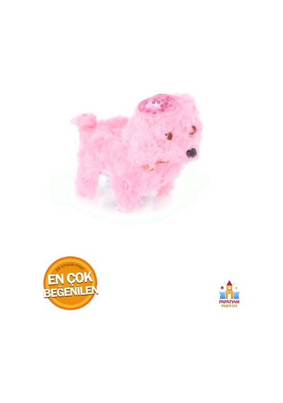 Hareketli Işıklı Sesli Köpek Peluş Oyuncak - Eğlenceli Ve Sevimli Çocuklar İçin Oyuncak Pembe