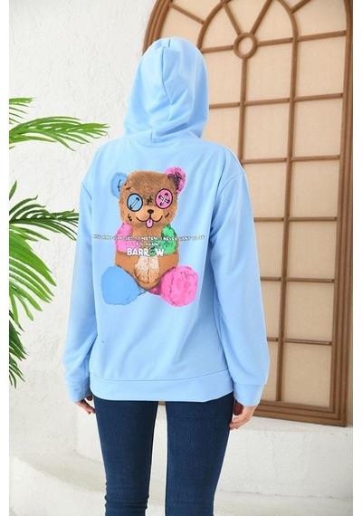 Altamira Unisex Barrow Baskılı Oversize Kapşonlu Sweatshirt 001