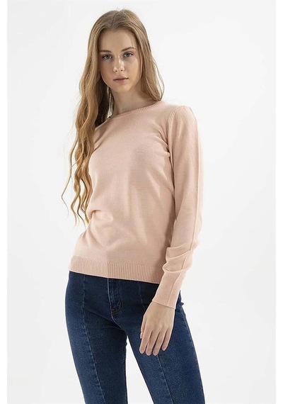 Fashion Friends Kadın Bisiklet Yaka Kazak 23k0245k1 Pudra