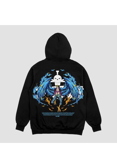 Unisex Siyah Marco Baskılı Hoodie Oversize Kapşonlu Sweatshirt Siyah