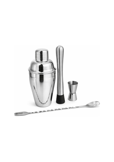 Perlotus Premium Kokteyl Seti 4 Parça Paslanmaz Çelik Bar Miksoloji Seti 500 Cc Shaker Jigger Mojito Tokmağı Burgulu Karıştırma Kaşığı