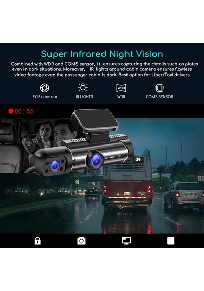 Çift Lens Araba Dvr Fhd 1920 1080 P Araç Kamerası Kabin Araç Kamerası Araç Front-cabin-dvr