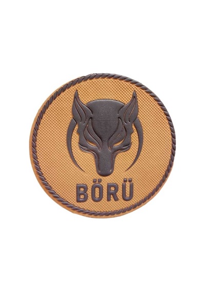 Börü Temalı Slikon Arma Patch Turuncu Renk Cırtlı Turuncu