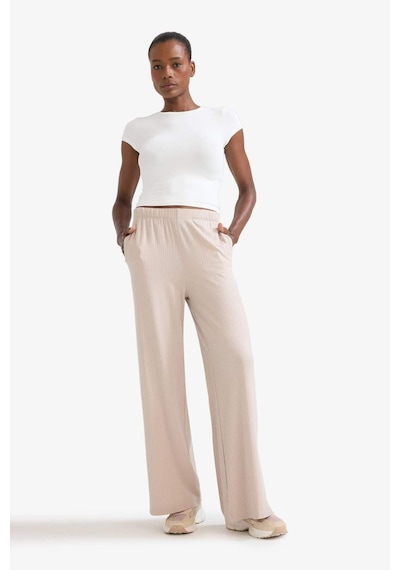 DeFactoFit Wide Leg Cepli Geniş Paça Yırtmaçlı Uzun İnce Sporcu Pantolon E2538AX25SMGR435
