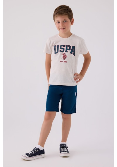 U.S. Polo Assn.  Erkek Çocuk Krem Bermuda Takım Krem