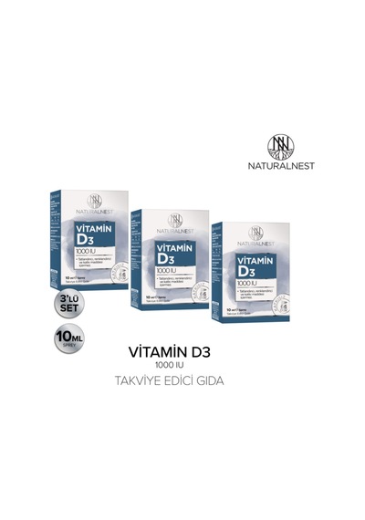 NaturalNest Vitamin D3 1000 IU 10ml Sprey 3 Kutu