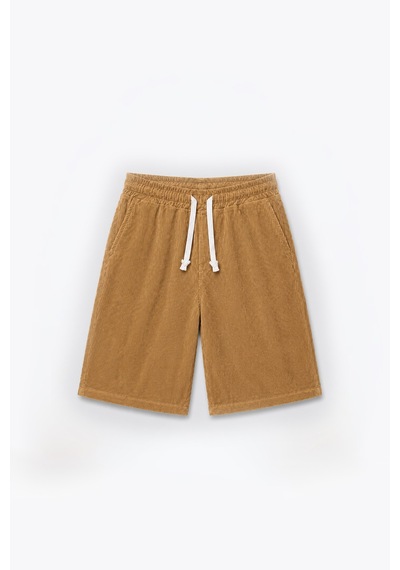 Vamos Fitilli Dokulu Şort Camel
