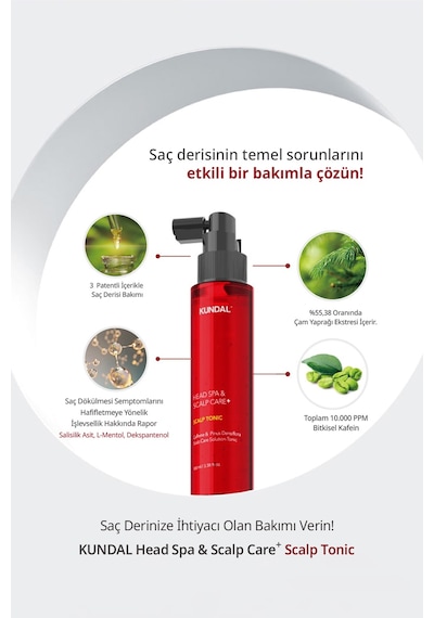 Kundal Scalp Kafein İçerikli Dökülme Karşıtı Saç Derisi Güçlendirici Tonik 100 ML