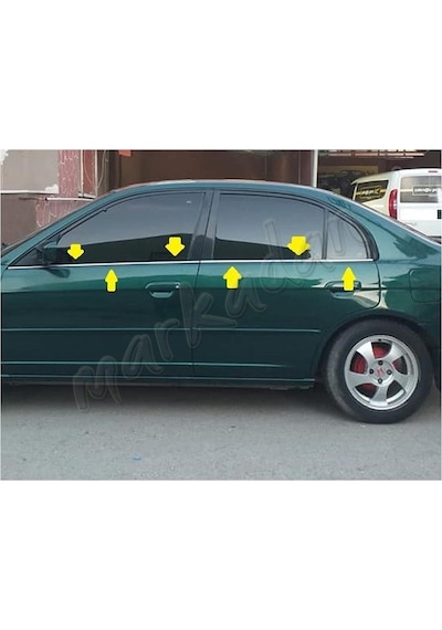 Woc Chrome Honda Civic Krom Cam Çıtası 2001-2005 4 Parça Paslanma