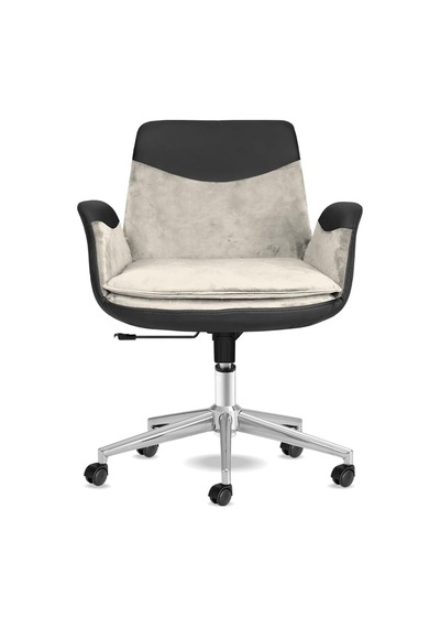 Storm Ofis Sandalyesi Krom Ayaklı Ergonomik Çalışma Koltuğu Dayanıklı Kumaş Krem Diğer