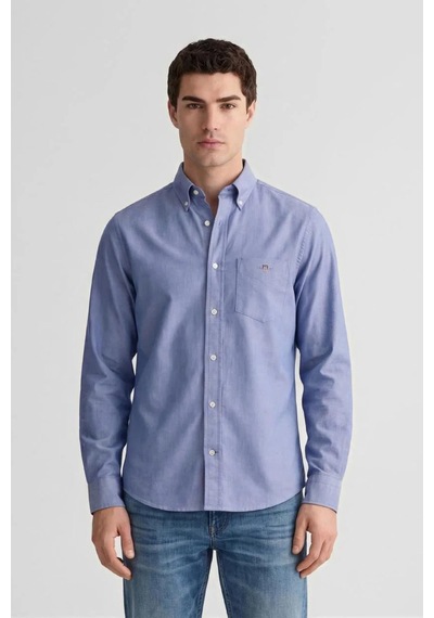Gant Erkek Mavi Regular Fit Logolu Gömlek-14837