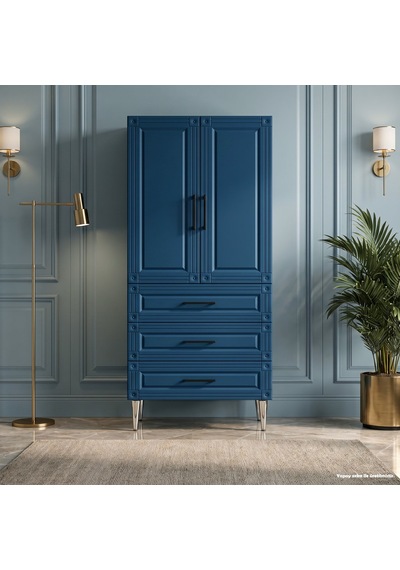 Mirabell Çok Amaçlı Dolap 60 Cm 2 Kapak 3 Çekmece Lake Centiyane Mavisi - Çok Amaçlı Raflı Dolap Beyaz Mirabell Çok Amaçlı Dolap 60 Cm 2 Kapak 3 Çekmece Lake Centiyane Mavisi - Çok Amaçlı Raflı Dolap Beyaz