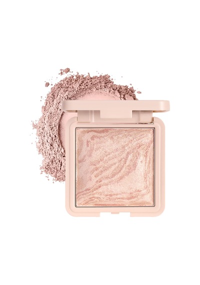 Cosmetics Marble Baked Blusher Fırınlanmış Allık & Aydınlatıcı - 01 Moondust Çok Renkli