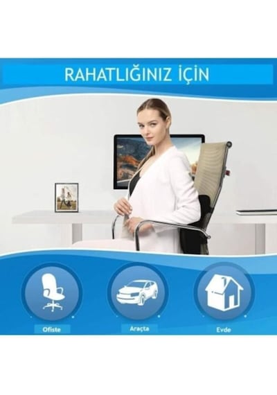 Luti Concept Visco Medikal Ortopedik Bel Minderi Visko Koltuk Sandalye Sırt Desteği Oto Ve Çalışma Koltuk Minderi Diğer