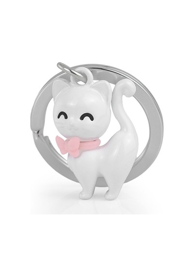 Metalmorphose Beyaz Kedi Anahtarlık