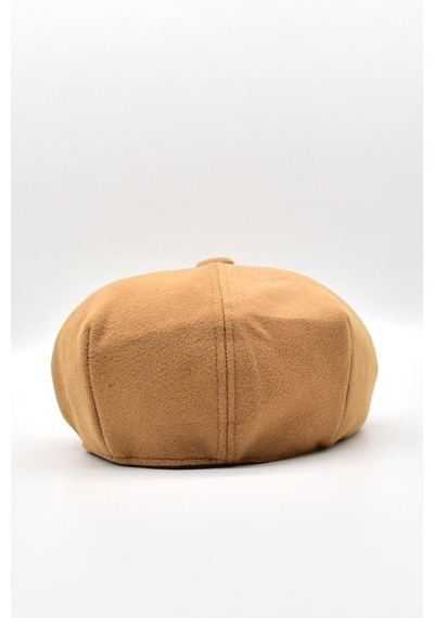 Külah Erkek Dökümlü Kışlık Newsie Kasket Premium Irish Flat Cap Şapka - Camel