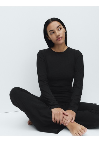 Marks & Spencer Pamuklu Uzun Kollu Pijama Üstü T37003690T Siyah