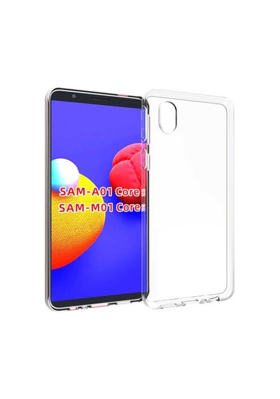 Samsung Uyumlu Galaxy A01 Core Kılıf Şeffaf Silikon Hibrit Case Renksiz